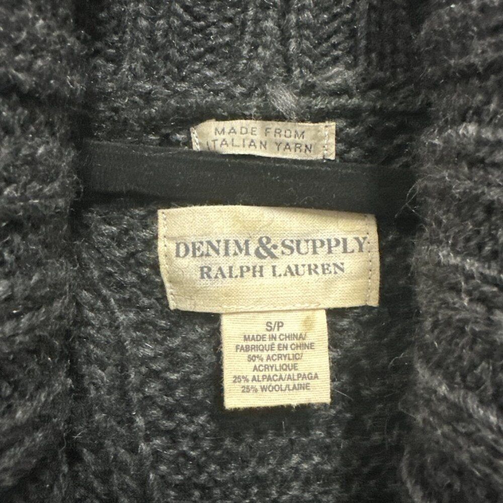Denim & Supply Ralph Lauren Long Chunky Cable Knit Fringe Cardigan Alpaca Small - Picture 8 of 13